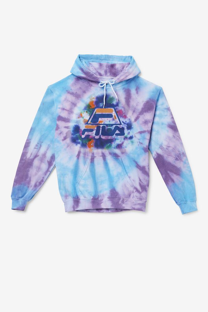 Fila Hoodie Mens Blue - Tie Dye Icon - Philippines 1489073-CV